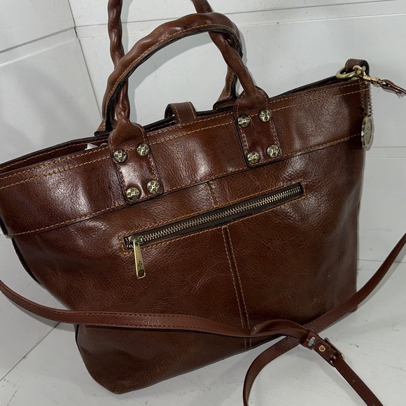 Patricia Nash leather Tan and Brown Shoulder satchel, tote - Picture 2 of 12